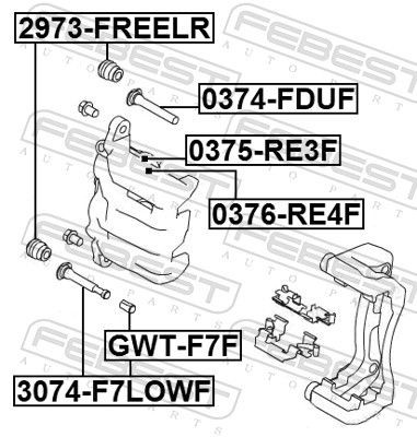 FEBEST Guide bolt, brake caliper 3074-F7LOWF