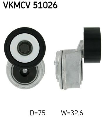 SKF Ø: 75mm, Width: 32,6mm Tensioner pulley, v-ribbed belt VKMCV 51026 buy
