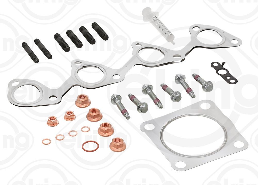 ELRING 733.870 Mounting Kit, charger with gaskets/seals, with bolts/screws