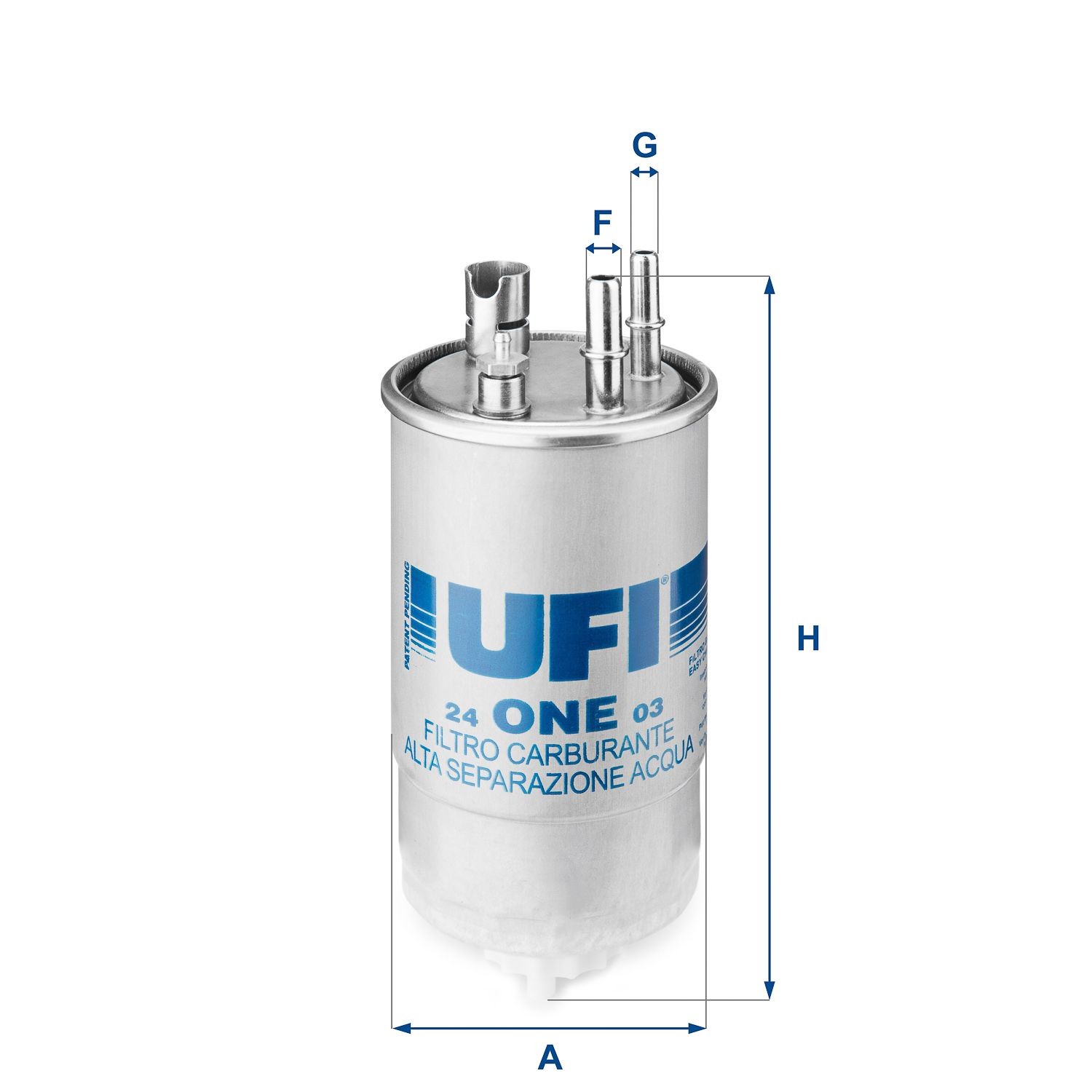 UFI 24.ONE.03 Fuel filter Filter Insert, 9,5mm, 8mm