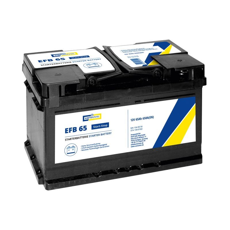 Car battery CARTECHNIC EFB 65 12V 65Ah 650A B13 EFB Battery - 40 27289 03010 4