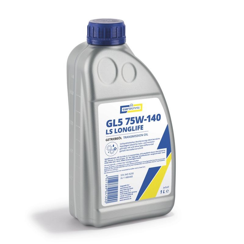 CARTECHNIC GL5 LS Longlife 75W-140, Capacity: 1l API GL-5, Ford WSS-M2C192-A, Manual Transmission, Differential Gear with limited slip Transmission oil 40 27289 04149 0 buy