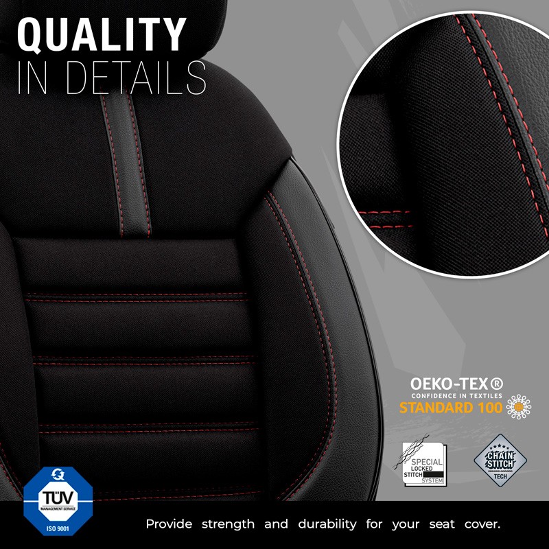LMT-101 Otom Limited Autositzbezug schwarz/rot, Textil, Leder ▷ AUTODOC  Preis und Erfahrung