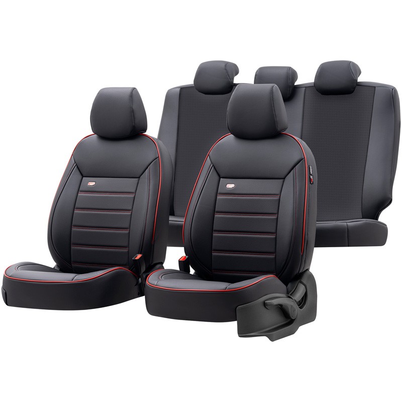 Otom Premium PRM-115 Sitzschonbezug schwarz/rot, Leder ▷ AUTODOC Preis und  Erfahrung