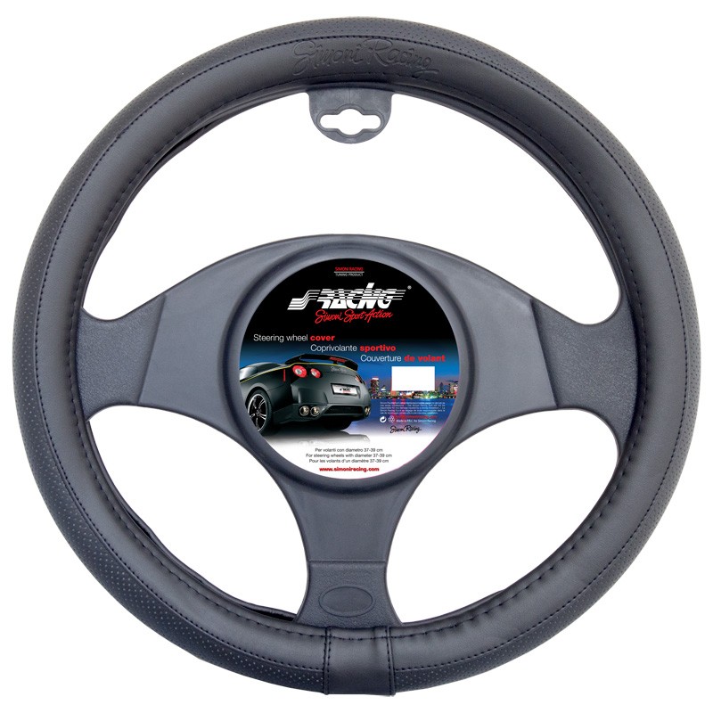 Steering wheel covers 35-37 cm Simoni Racing Total Black, Small CVT16S