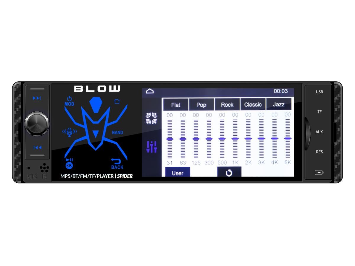 BLOW 78-337# Autostereo LCD, 12V, MP3, WMA, WAV, OGG, APE, AAC, FLAC, kauko-ohjaimella, Asennustyökaluilla