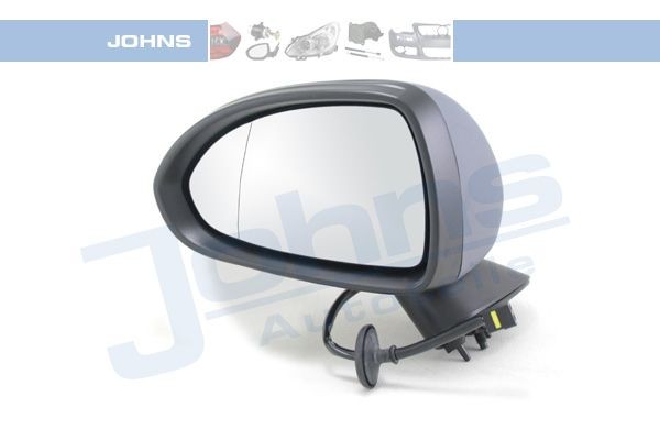 JOHNS 55 57 37-2 Wing mirror Left, for electric mirror adjustment, Aspherical, partially primed