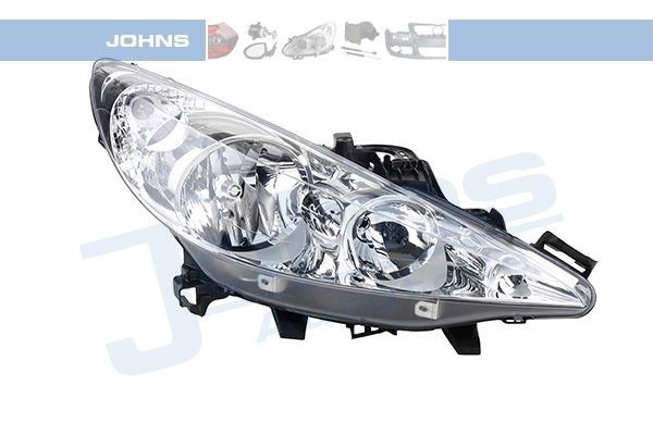 57 27 10 JOHNS Headlight PEUGEOT Right, H1, H7, without front fog light, with indicator, with motor for headlamp levelling