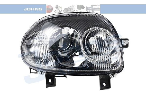 JOHNS 60 08 10-2 Headlight Right, HB3, H7, DE, Crystal clear, chrome, with indicator, without motor for headlamp levelling