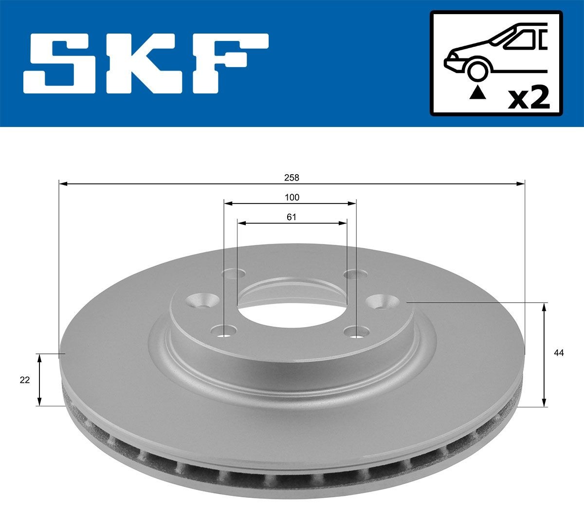 SKF Brake rotors VKBD 80009 V2