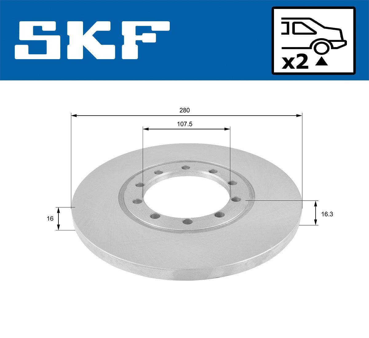 SKF Brake rotors VKBD 90207 S2 for FORD TRANSIT