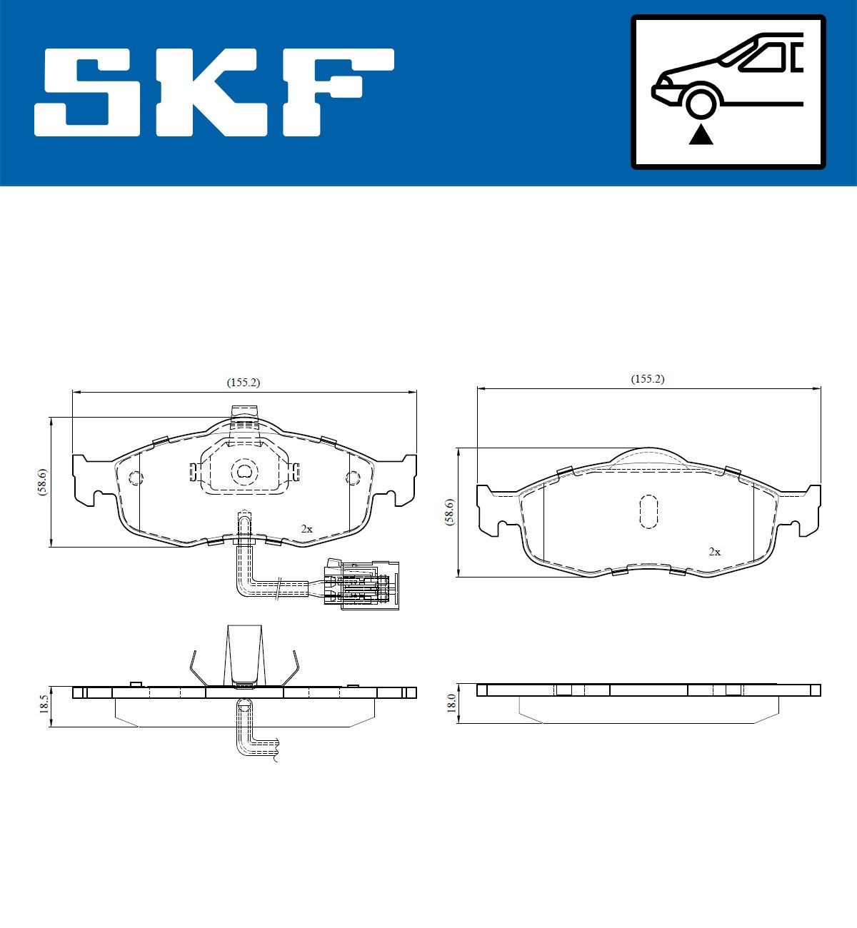 SKF Brake pad kit VKBP 80778 E