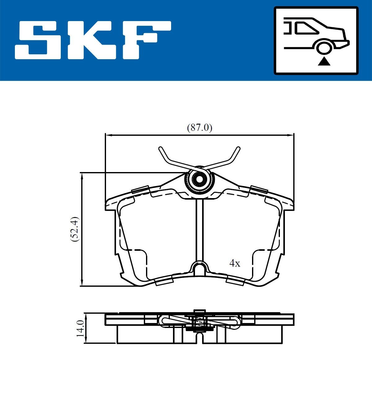 SKF Brake pad kit VKBP 90897 A for HONDA ACCORD