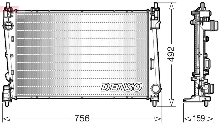 DENSO DRM09178 Radiator FIAT Doblo II Box Body / Estate (263) 1.6 D Multijet 100 hp Diesel 2021 price