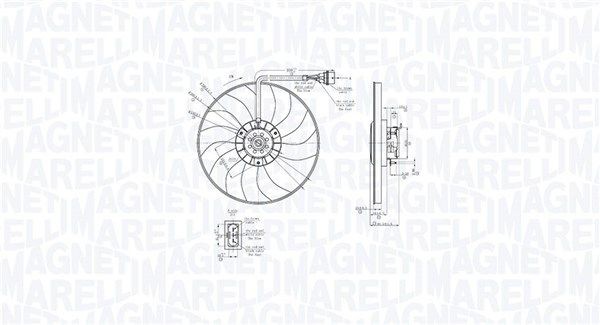 Mercedes C-Class Radiator cooling fan 20843434 MAGNETI MARELLI 069422878010 online buy