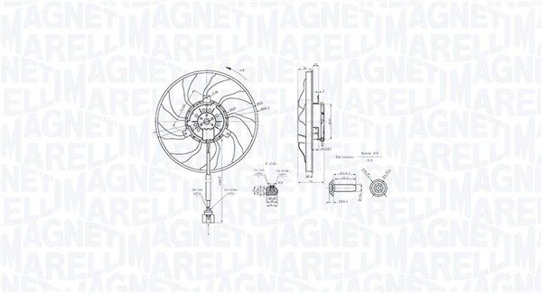 Volkswagen PASSAT Radiator cooling fan 20843446 MAGNETI MARELLI 069422890010 online buy