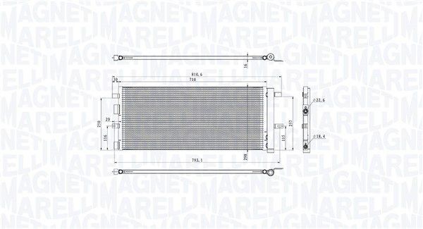 Ford MONDEO Air conditioning condenser MAGNETI MARELLI 350203103900 cheap