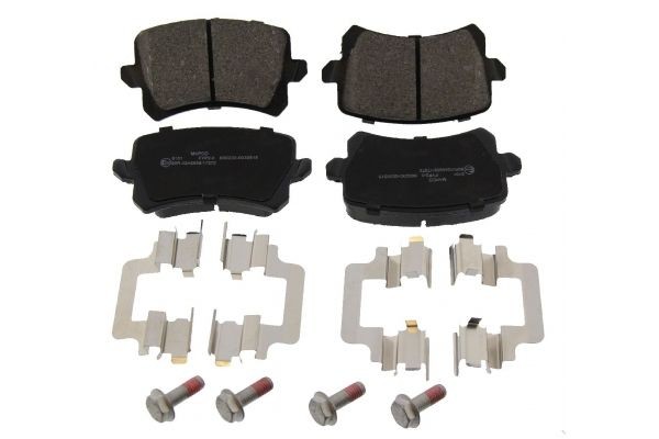6101 MAPCO Brake pad set SKODA Rear Axle, not prepared for wear indicator, excl. wear warning contact, with brake caliper screws, with accessories