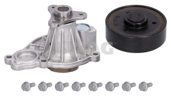 SWAG 33 10 9799 Water pump Cast Aluminium, with attachment material, Plastic