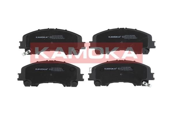 KAMOKA Front Axle, with acoustic wear warning Height: 61mm, Width: 151mm, Thickness: 15mm Brake pads JQ101010 buy