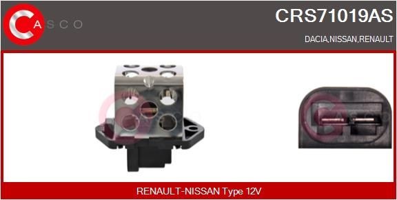 CASCO CRS71019AS Pre-resistor, electro motor radiator fan 60 01 549 117