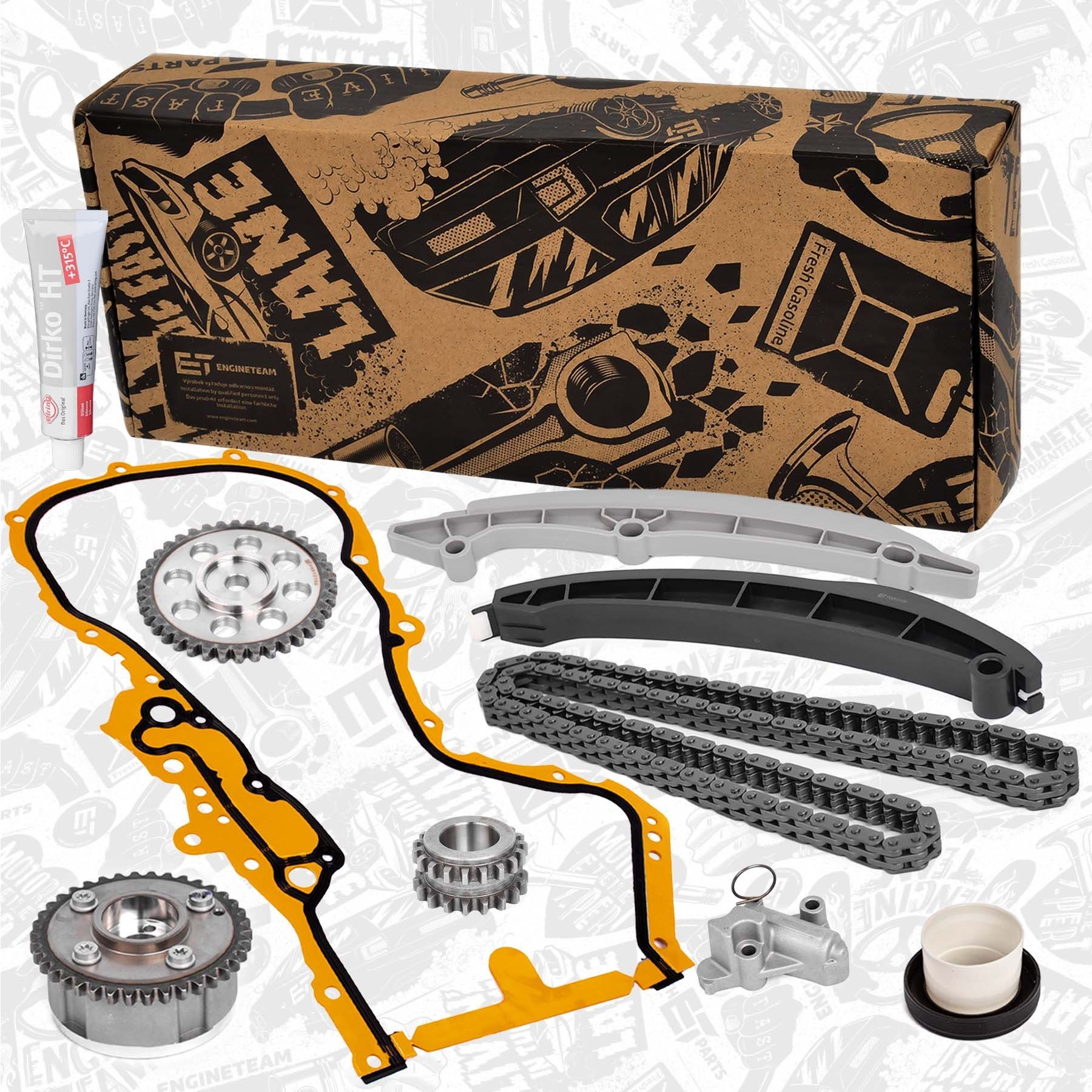 ET ENGINETEAM RS0103VR2 Timing chain kit with crankshaft seal, with gaskets/seals, Silent Chain, Closed chain