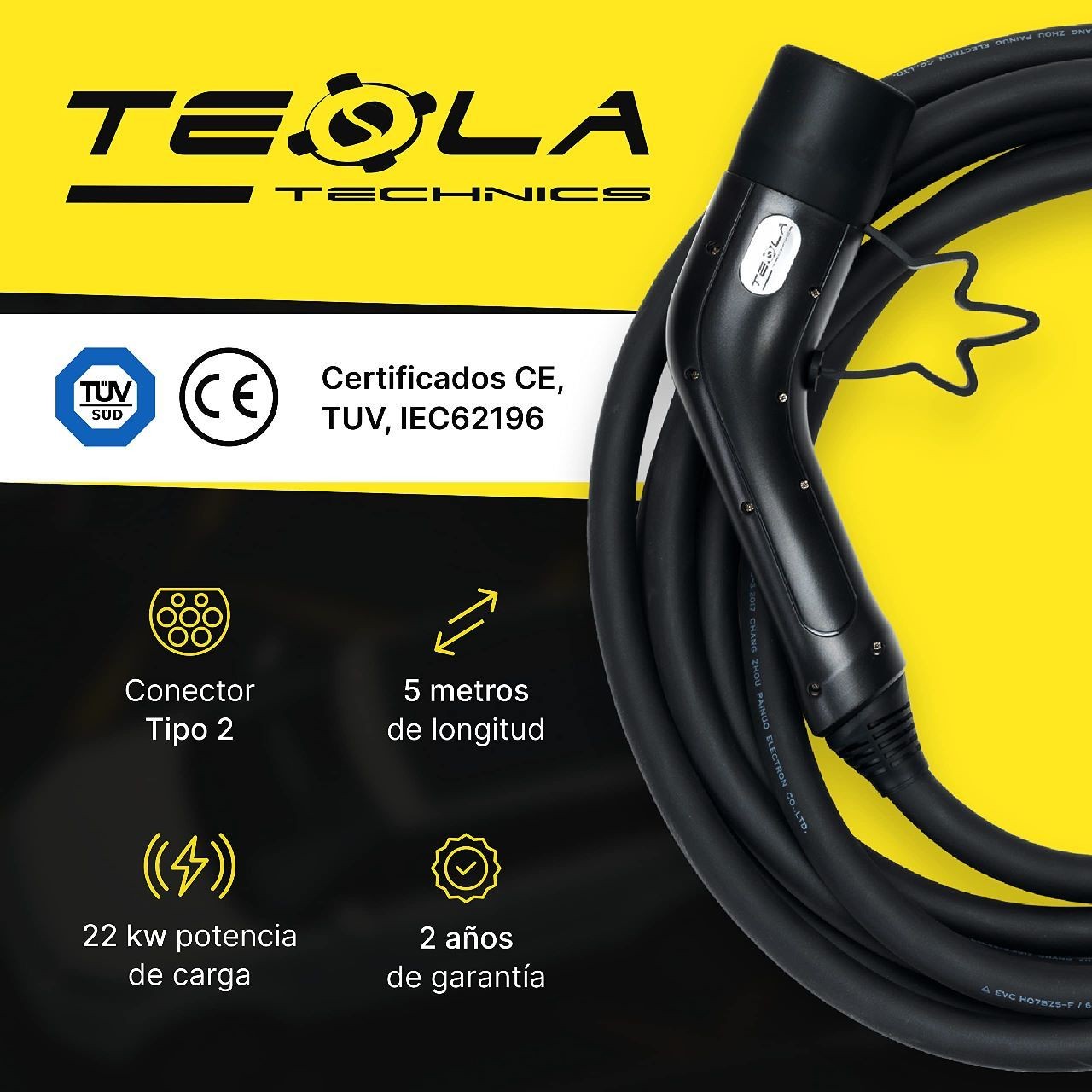 TESLA TECHNICS TTE0002 Charging cable 3, 32A, 22kW, IP55