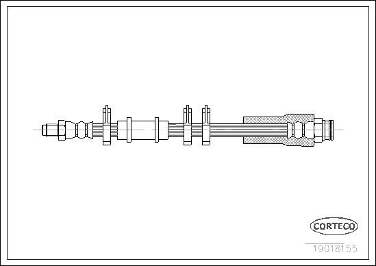 CORTECO 19018155 Tubo freno Assale anteriore, 435 mm