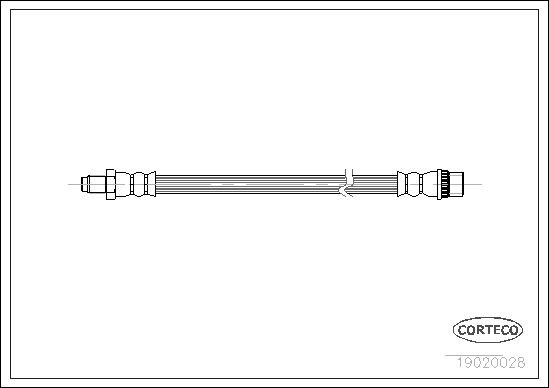 CORTECO Front Axle, 280 mm Length: 280mm Brake line 19020028 buy