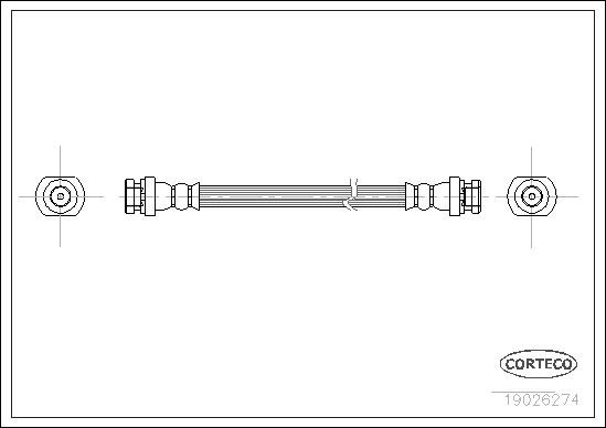 CORTECO Rear Axle, 200 mm Length: 200mm Brake line 19026274 buy