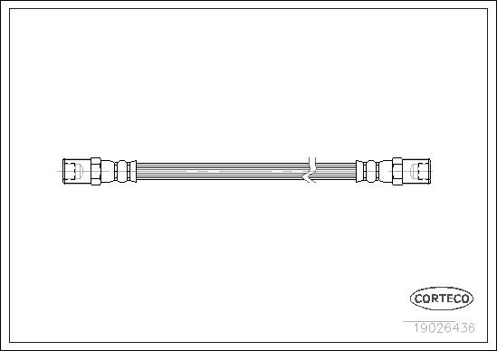 CORTECO Front Axle, 290 mm Length: 290mm Brake line 19026436 buy