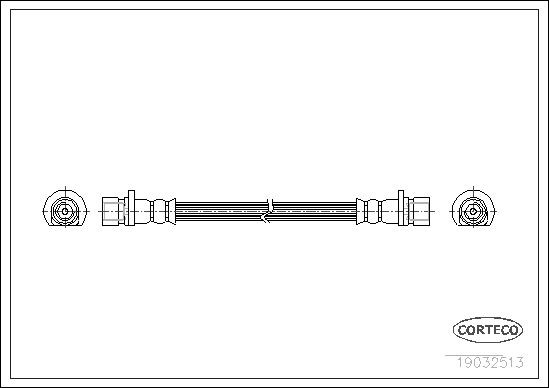 CORTECO Rear Axle, 257 mm Length: 257mm Brake line 19032513 buy
