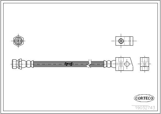 CORTECO Rear Axle, 464 mm Length: 464mm Brake line 19032743 buy