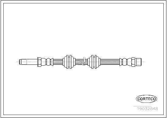 CORTECO Front Axle, 490 mm Length: 490mm Brake line 19032848 buy