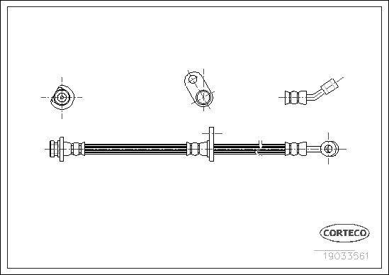 CORTECO 19033561 Brake hose Rear Axle, 480 mm
