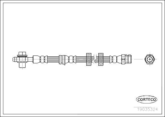 CORTECO Front axle both sides, 540 mm Length: 540mm Brake line 19035324 buy