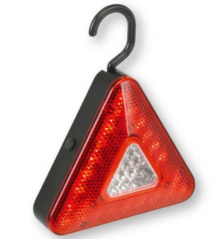 Warndreieck mit LED-Warnleuchte rot