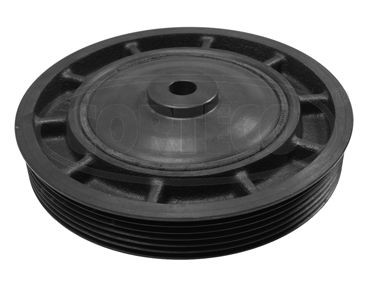 CORTECO 80001010 Crankshaft pulley 6PK, Ø: 155,2mm, Number of ribs: 5, with mounting manual