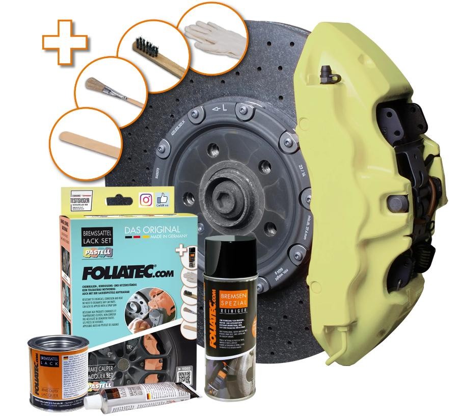 FOLIATEC 2221 Paint for car brake calipers aerosol, Capacity: 400, 125, 50ml, yellow