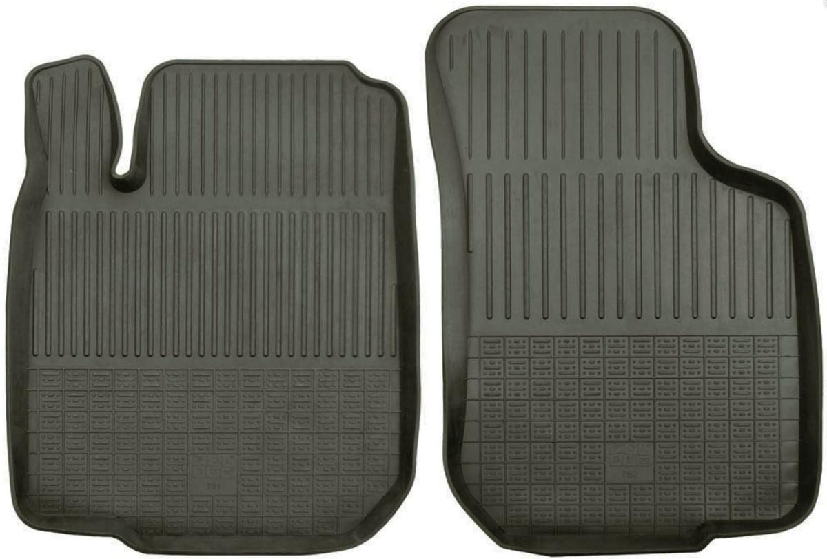 750C POLGUM Floor mats CHEVROLET Rubber, Front, Quantity: 2, black, Tailored, 64 x 51 cm (left), 72 x 46 cm (right)