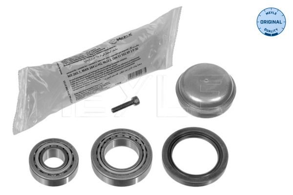 014 033 0062 MEYLE Wheel bearings MINI Front Axle, with accessories, ORIGINAL Quality, with ABS sensor ring, 50 mm, Tapered Roller Bearing