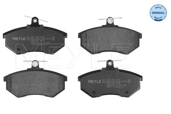 Original MEYLE 20669 Disc brake pads 025 206 6919 for VW GOLF