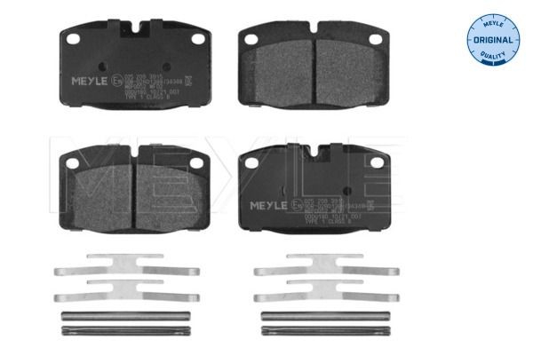 025 209 3915 MEYLE Brake pad set OPEL ORIGINAL Quality, Front Axle, prepared for wear indicator, with anti-squeak plate