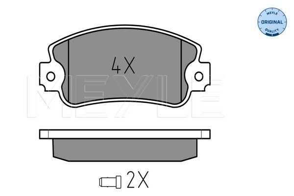 20950 MEYLE ORIGINAL Quality, Front Axle, incl. wear warning contact, with anti-squeak plate Height: 47,3mm, Width: 108,8mm, Thickness: 18mm Brake pads 025 209 5018/W buy