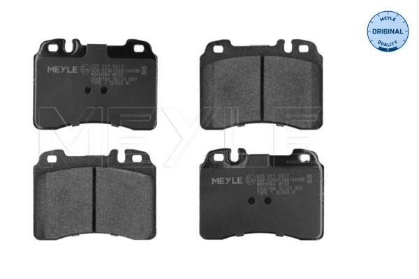 21153 MEYLE ORIGINAL Quality, Front Axle, prepared for wear indicator, with anti-squeak plate Height: 73,5mm, Width: 99,8mm, Thickness: 17,5mm Brake pads 025 211 5317 buy