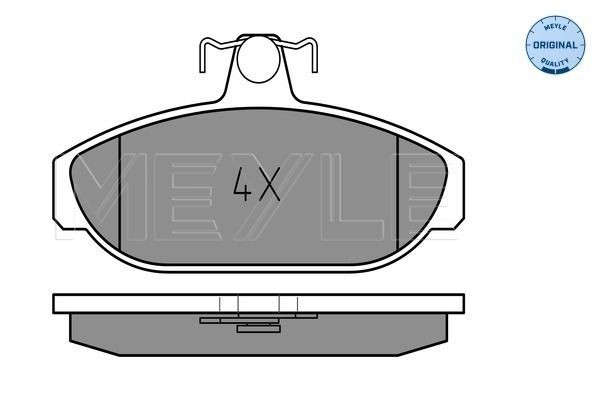 MEYLE 025 212 6617 Brake pad set ORIGINAL Quality, Front Axle, excl. wear warning contact, with anti-squeak plate