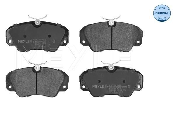 MEYLE 025 213 6819 Brake pad set ORIGINAL Quality, Front Axle, prepared for wear indicator, with anti-squeak plate