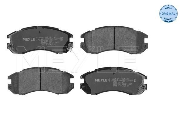 MEYLE 025 214 9517/W Brake pad set ORIGINAL Quality, Front Axle, with acoustic wear warning, with anti-squeak plate