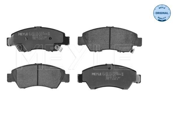 21697 MEYLE ORIGINAL Quality, Front Axle, with acoustic wear warning, with anti-squeak plate Height: 54,7mm, Width: 131,4mm, Thickness: 15mm Brake pads 025 216 9715/W buy