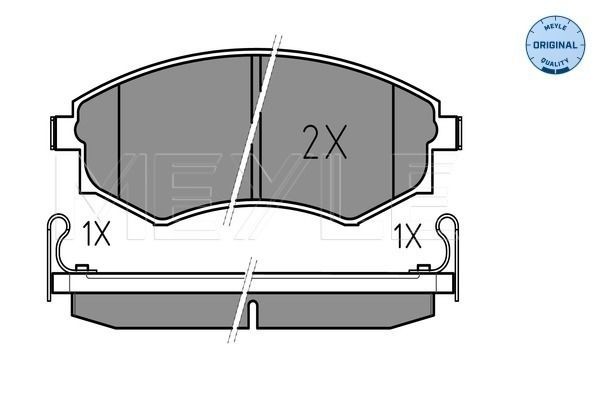 025 217 2517/W MEYLE Brake pad set KIA ORIGINAL Quality, Front Axle, with acoustic wear warning, with anti-squeak plate